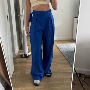 Blue High Waisted Trouser Pants - M